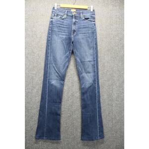 MOTHER Denim High Waisted Runaway 29 Teaming up Blue Distressed *Hemmed*
